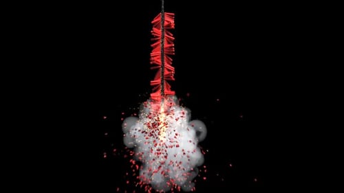 Realistic Firecracker Explosion with Smoke and Sparks
