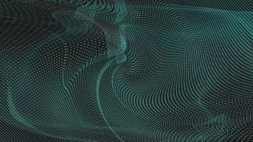 Abstract Wavy Green Dot Grid Technology Background