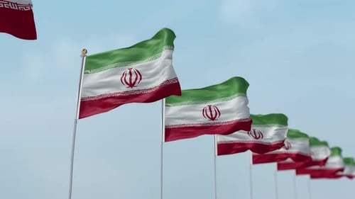 Rangée de drapeaux de l'Iran