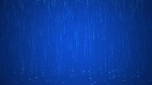Digital blue rain loop animation. Abstract technology background.
