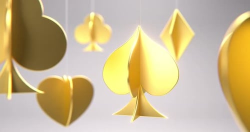 Golden Card Suits Loop - 4K