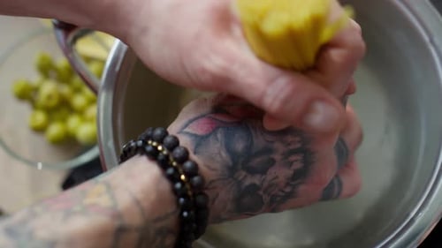 Adding Spaghetti to Pot of Boiling Water