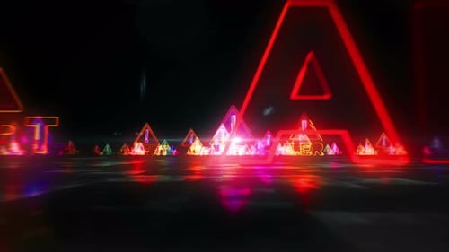 Símbolo de alerta: animação hiperespacial abstrata em loop