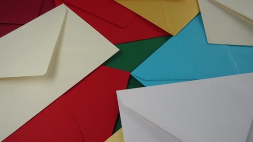 Colorful Envelopes Arrangement Close-Up Zoom