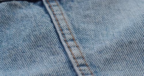 Blue Denim Fabric Close-up Texture