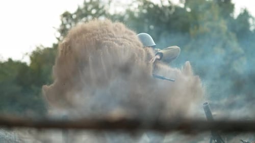 Soldier in an explosion, Ultra Slow Motion