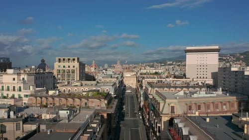 Aerial View. Genoa, Italy, Liguria, Old Town.
