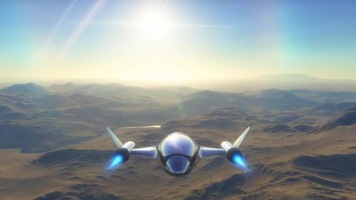 Space Background - Spacecraft Travels Rocky Exoplanet