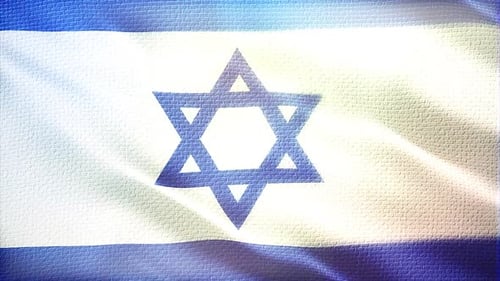 Waving Flag of Israel with Star of David