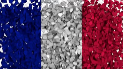 French Flag Shattering 3D Reveal