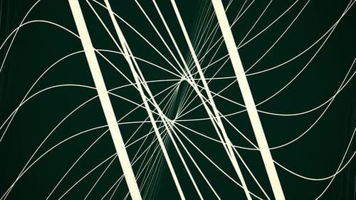 Abstract Rotating White Lines Geometric Tunnel Animation