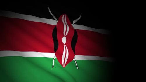 Waving Kenya Flag Motion Graphic Background Element