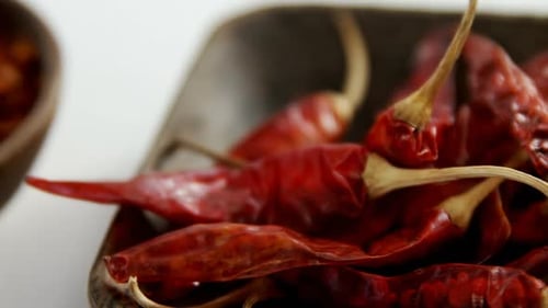 Dried Chili Peppers and Crushed Red Pepper Flakes