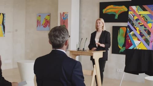 Art Auction Presentation of Modern Painting