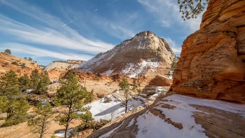 Zion National Park Time Lapse viewing Checkerboard Mesa