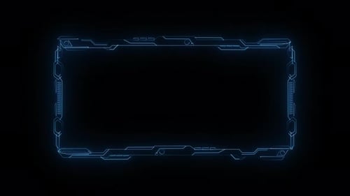 Futuristic HUD Blue Neon Frame Reveal
