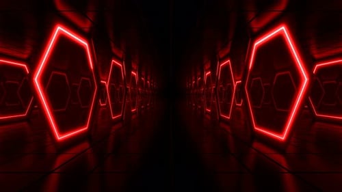 Bucle de túnel rojo de neón