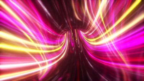 Dynamic Neon Light Streaks in Abstract Tunnel Loop Background