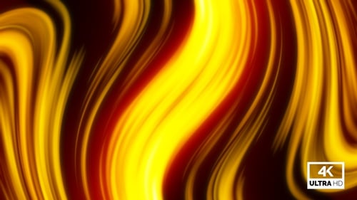 Abstract Golden Fluid Wavy Lines Background Loop