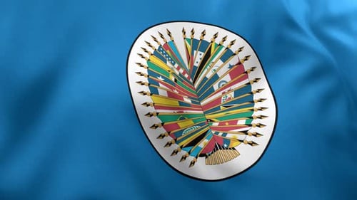Organization of American States Flag Waving Seamless Loop