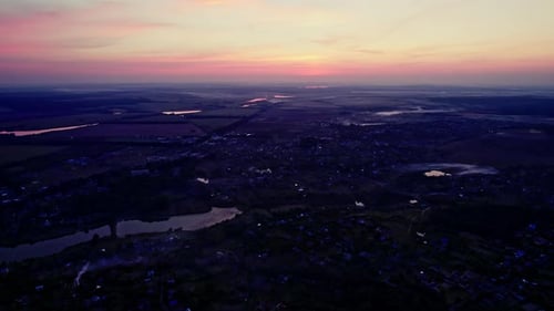 Small Village Houses in the Evening