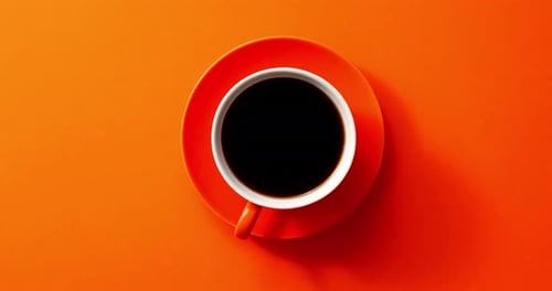 Birds Eye View of Red Coffee Cup