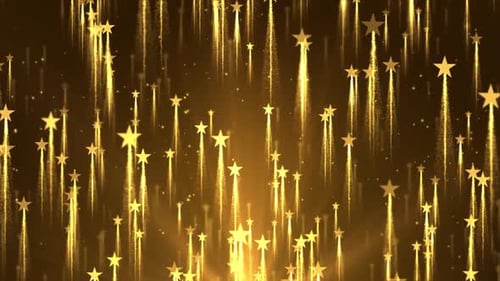 Golden Stars Ascending with Shimmering Trails Animation
