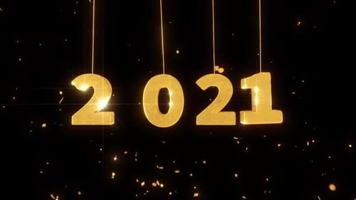 Hanging Golden 3D 2021 Numbers New Year Celebration