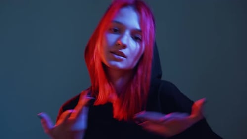 Neon Light Dance Hip Hop Style Woman Neon Light