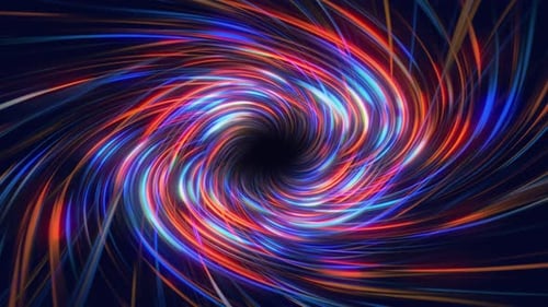 Abstract Neon Light Trails Vortex Tunnel Background
