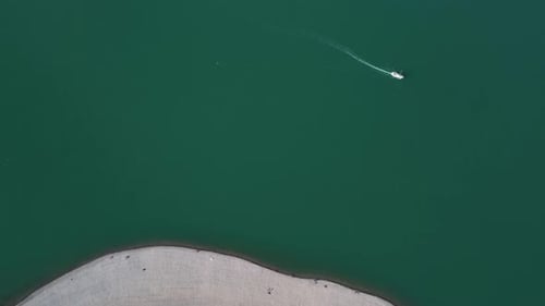 Boat In The Sea And Beach From Top