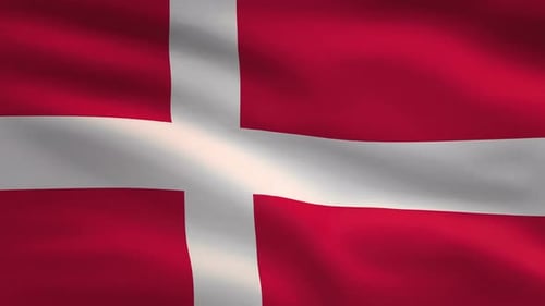 Realistic Waving Flag of Denmark Loop