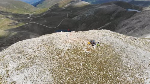 Group of Climbers on Mountain Peak