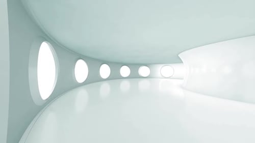 Minimalist White Corridor Flythrough Loop Background