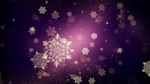 Elegant Golden Snowflakes Falling for Christmas and Winter Celebrations
