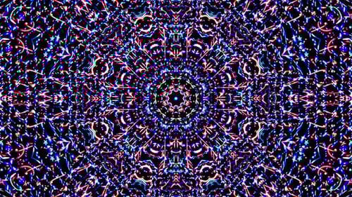 Abstract Glowing Geometric Kaleidoscope Pattern Background