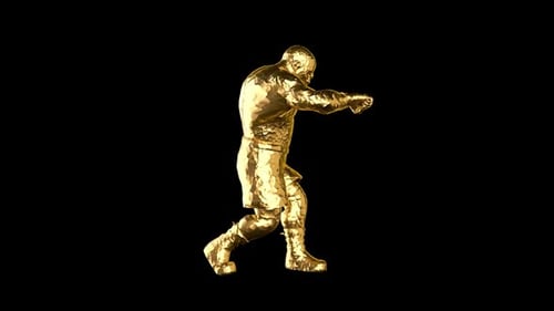 Animated Golden Boxing Statue for Sports and Achievement Awards
