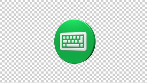 Rotating 3D Keyboard Icon Animation