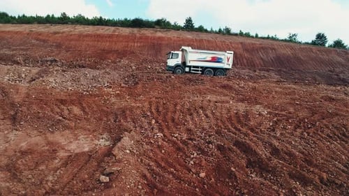 Aerial View Dump Trucks