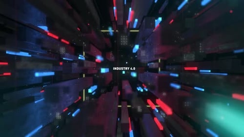Hitech Digital Science-Fiction-Tunnel World Intelligente Industrie 4 0