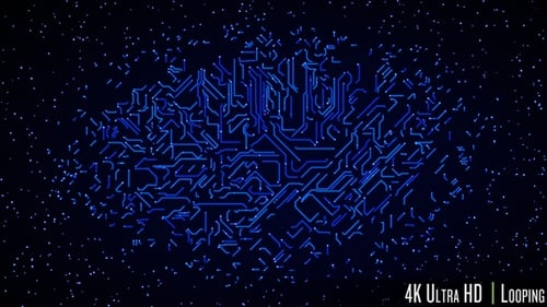 La 4K se déplace à travers un concept de circuit imprimé numérique 3D de connexions