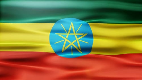 Waving Flag of Ethiopia Dynamic Animation