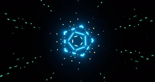 Animation of a Pulsating Neon Pentagonal Shape 2