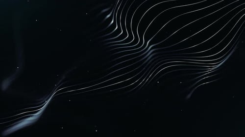 Abstract Flowing Wavy Lines Background with Subtle Particles