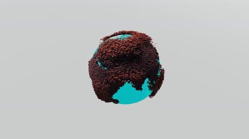 Earth rotates with green ocean