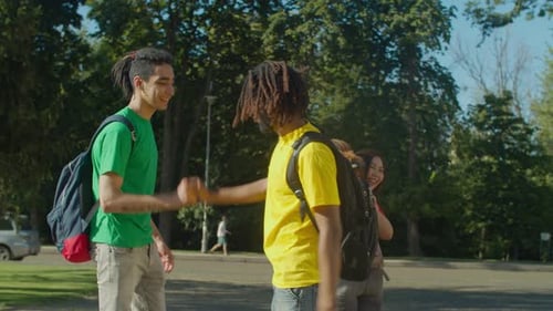 Diverse Univeristy Students Meeting at Campus