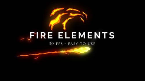 2D Hand Drawn Cartoon Fire Elements Animation Pack