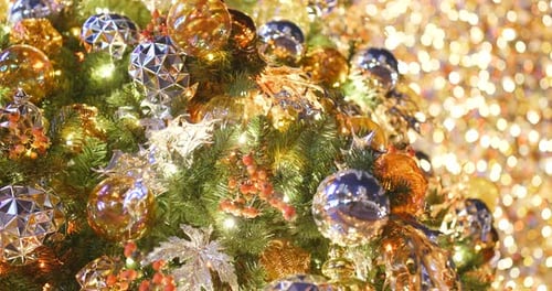 Festive Christmas Tree Ornaments with Twinkling Lights