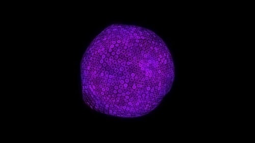 Pulsating Abstract Purple Hexagon Sphere Loop