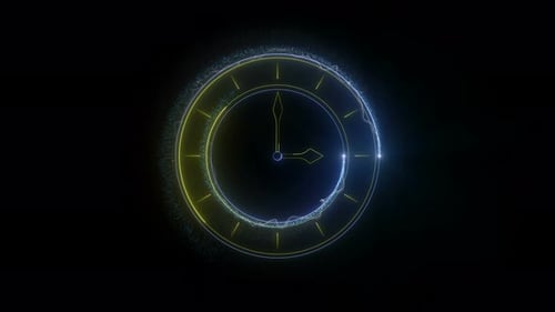 Loopable Neon-Uhr-Hintergrund